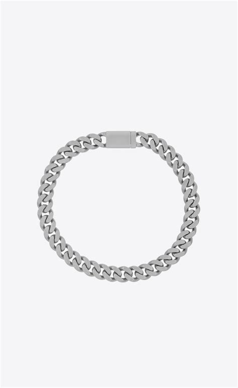 ysl metal curb chain necklace|ysl pearl jewelry.